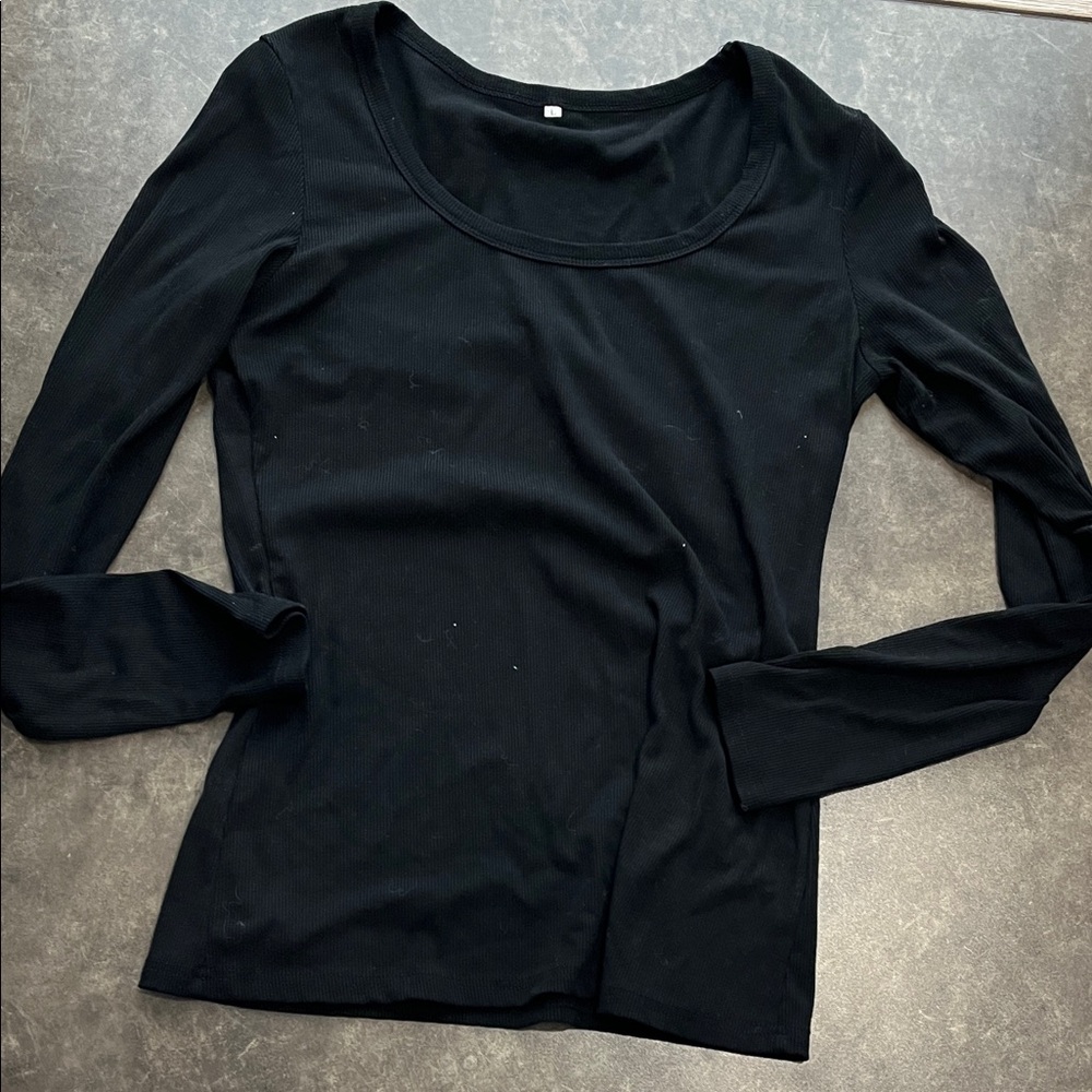Black ribbed long sleeve
